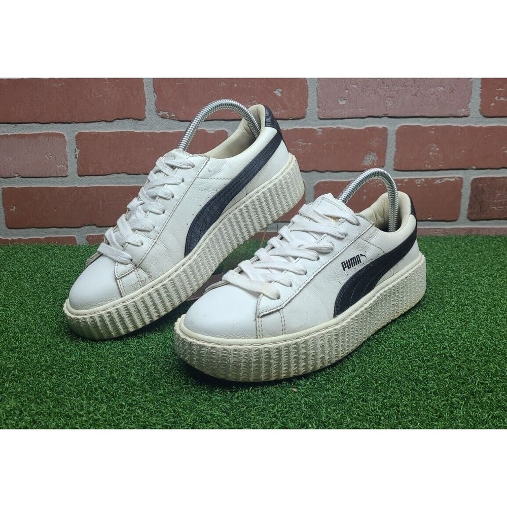 Puma Rihanna Creeper Fenty Leather Traditional White Black 364462 01 Sz 8.5 - Picture 2 of 12
